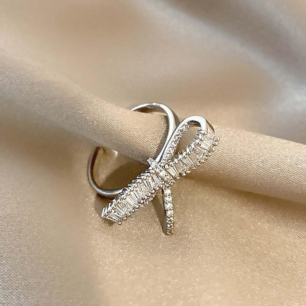 VANES1 Nhẫn Hở Đính Nơ Cỡ Lớn Thời Trang Cho Nữ