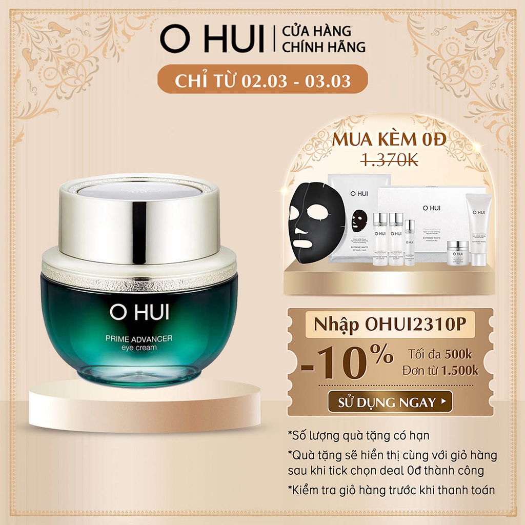 [Mã COSLUX03 giảm 120K] Kem dưỡng ngừa nếp nhăn vùng mắt OHUI Prime Advancer Eye Cream 25ml