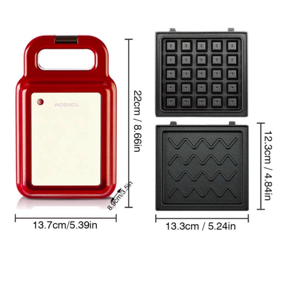 Máy làm bánh waffle mini Chính hãng Torsom 600W