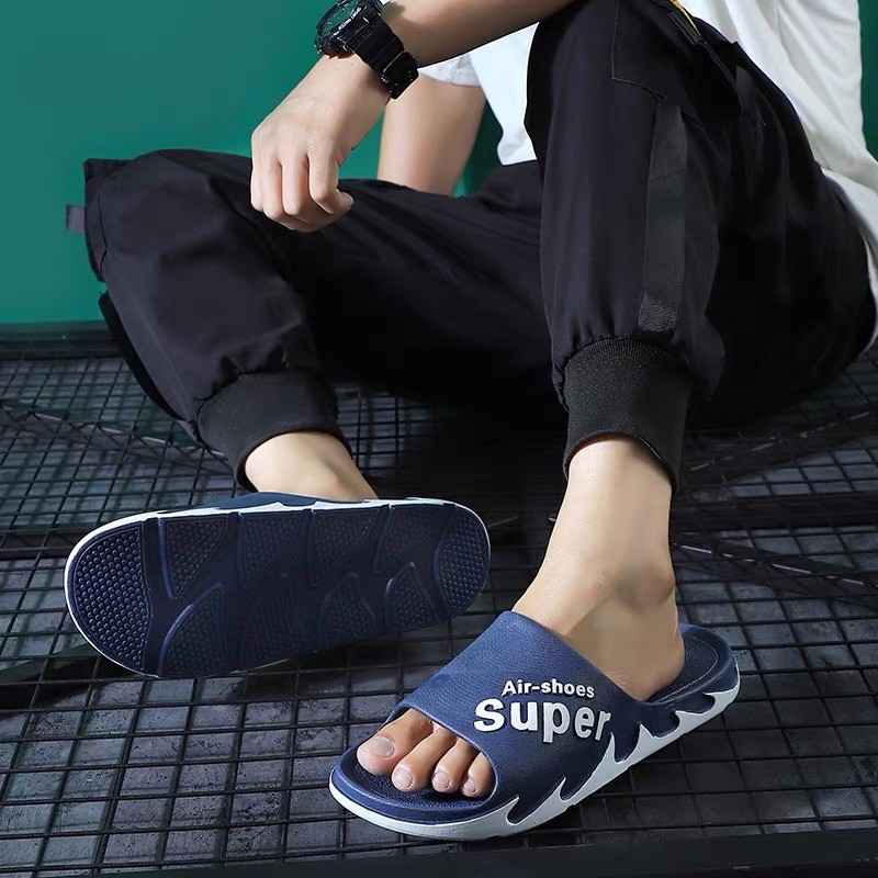 (VIDEO) Dép nữ nam unisex cao su dẻo quai Super Air Shoes siêu êm
