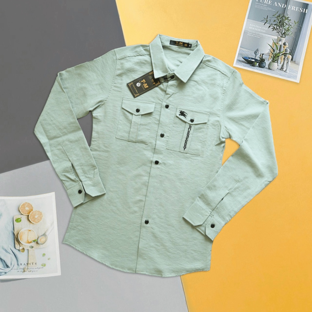 Áo Sơ mi Nam Cổ Bẻ Dài Tay Hai Túi Ngực Chất Đũi Mát Phù Hợp Đi Làm, Đi Chơi Mặc Thoải Mái [NEW UNISEX]