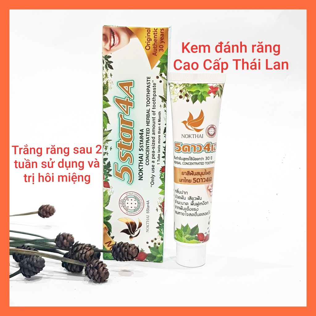 Kem Đánh Răng Cao Cấp Thái Lan 5Star4a Chống Cao Răng, Trắng Răng, Khỏe Nướu Chống Nha Chu Và Hôi Miệng 100gr