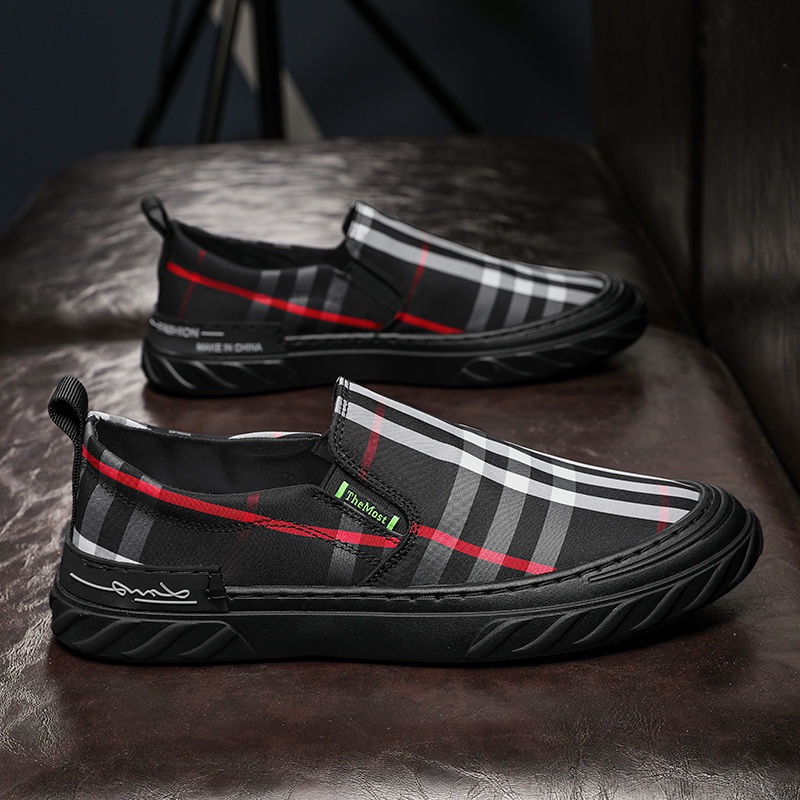 Giày lười nam 2023 - Slip on nam vải Vải polyester
