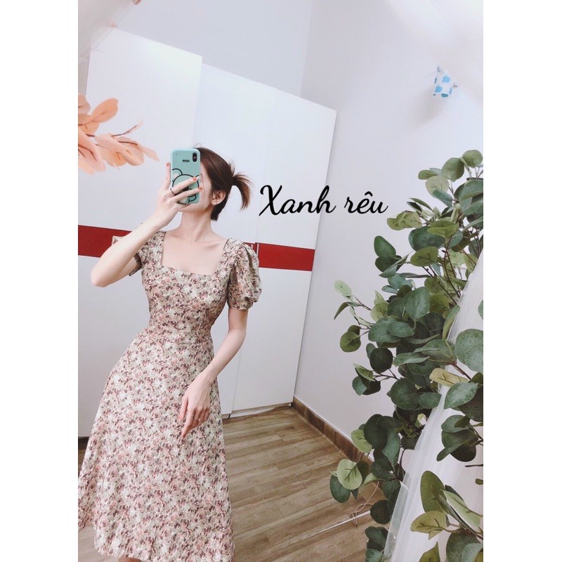 Đầm suông dáng dài hoạ tiết hoa nhí siêu đẹp - hình thật 100%