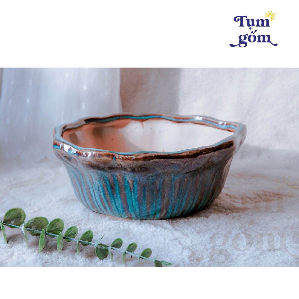 Chậu Sứ Dáng thuyền Trồng Cây Cảnh Bonsai, Sen đá, Xương rồng, Tiểu Cảnh Terrarium