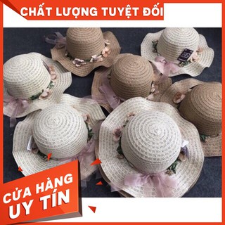 Nón Cói đi biển - CÓI LƯỢN NƠ BÔNG VON - MŨ CÓI ĐÍNH HOA -  Nón Hải