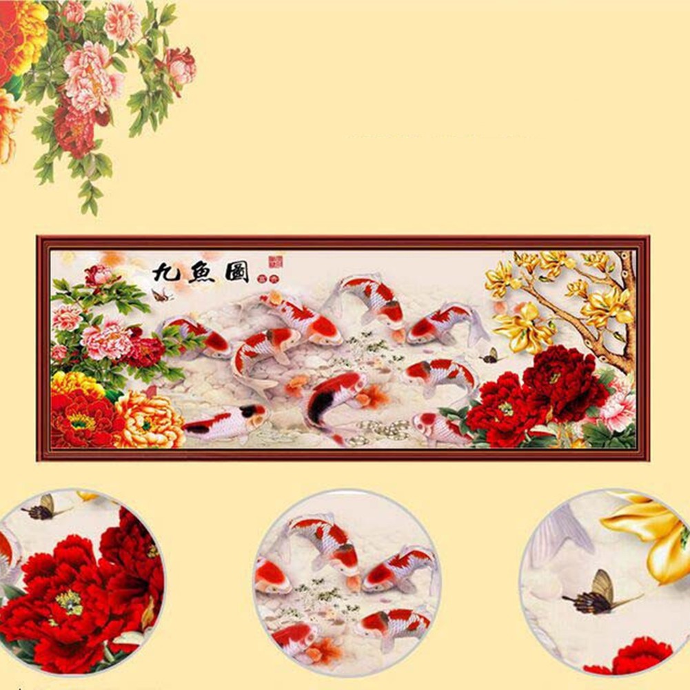 Bộ tranh đính đá 5D tự làm với vải canvas 80*35cm trang trí nhà cửa sang trọng