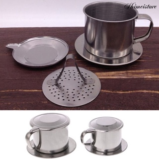 Shimei 🎂1 Set Coffee Dripper Set Convenient Handle Stainless Steel Vietnamese Coffee Filters for Coffee Shop