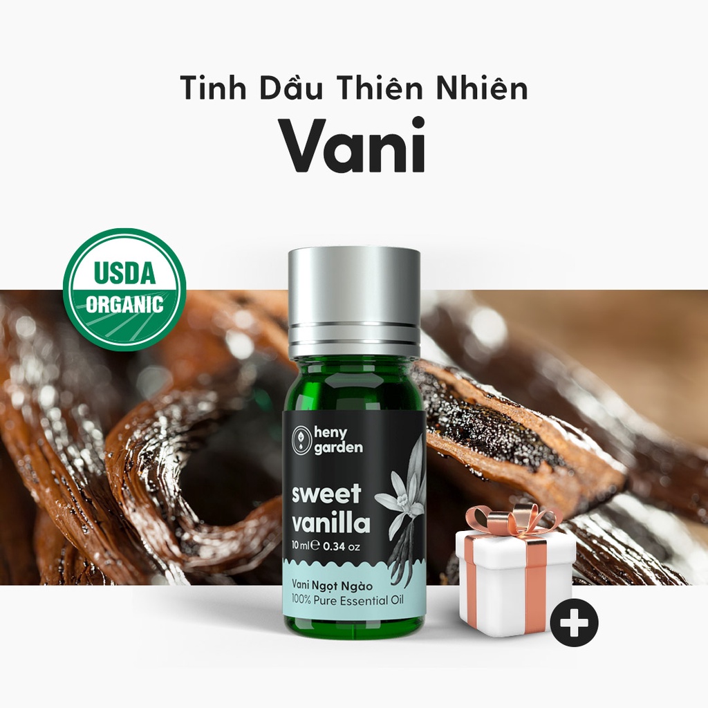 Tinh Dầu Vani Vanilla Organic Thiên Nhiên Nguyên Chất Đậm Đặc Xông Thơm Phòng, Làm Nến Thơm HENY GARDEN