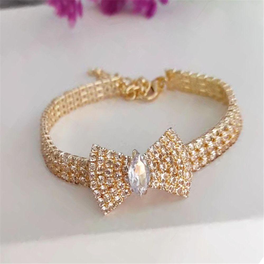 Vòng Cổ HìNh Nơ ĐíNh Đá Cỡ Nhỏ Cho Thú Cưng