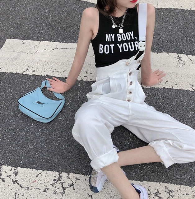 (Order) Quần Jeans yếm đính nút Ulzzang | BigBuy360 - bigbuy360.vn