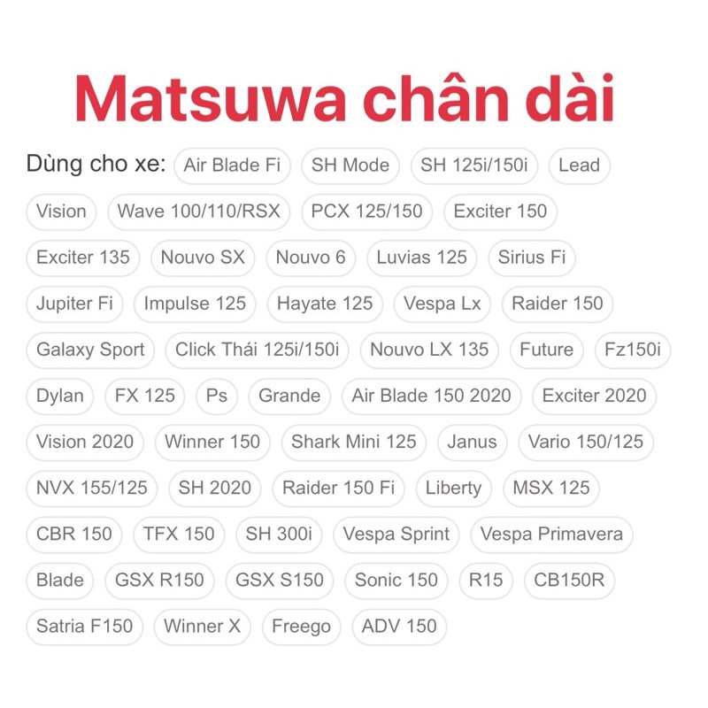 Bugi MATSUWA 3 chấu ngắn và dài NHẬT BẢN