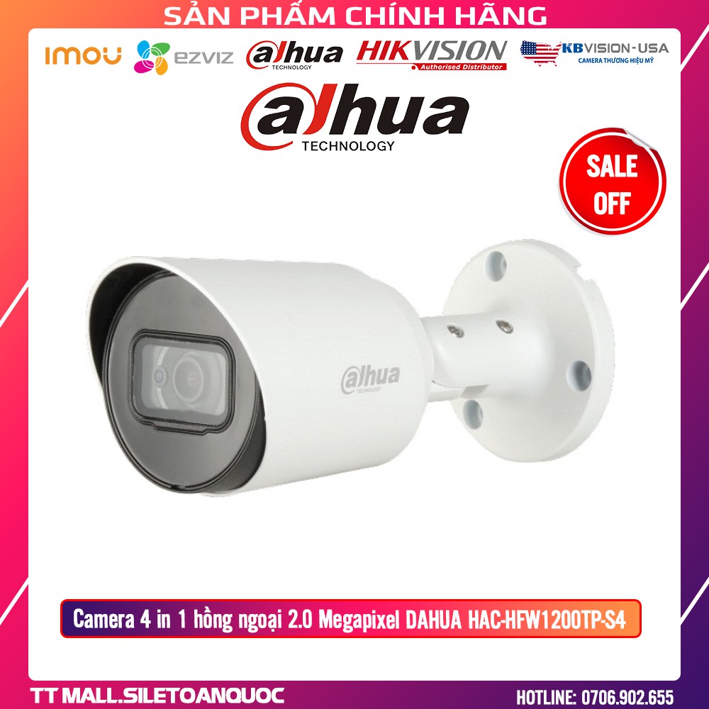 Camera 4 in 1 hồng ngoại 2.0 Megapixel DAHUA HAC-HFW1200TP-S4