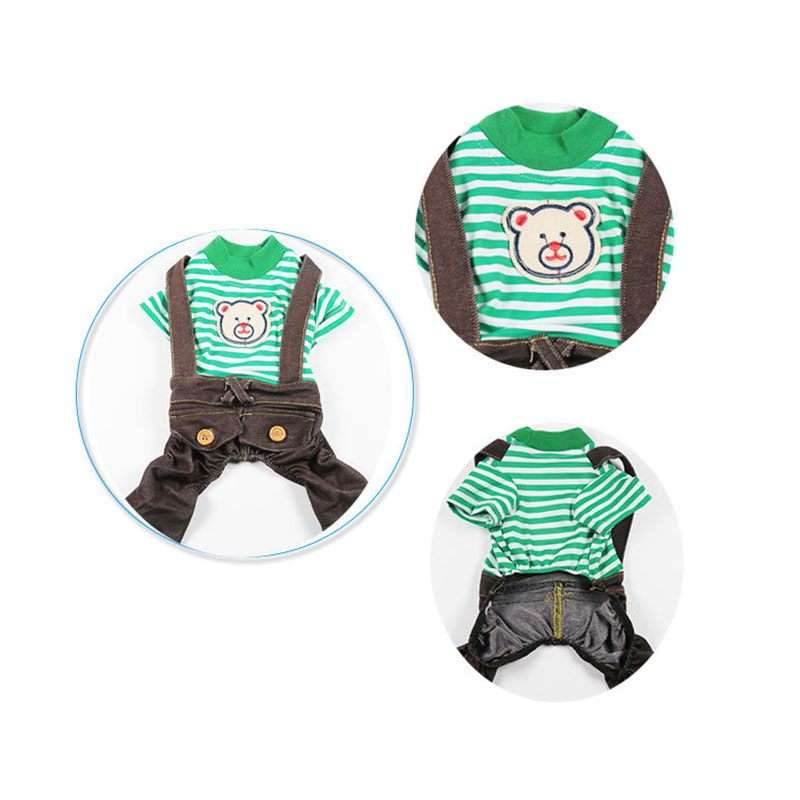 Mùa Xuân Và Mùa Hè Phong Cách Học Viện Hải Quân Thú Cưng Quần áo Bốn Chân Chất Liệu Cotton Tinh Khiết Chống Mài Mòn Và Dễ Dàng Mặc Và Cởi Quần áo