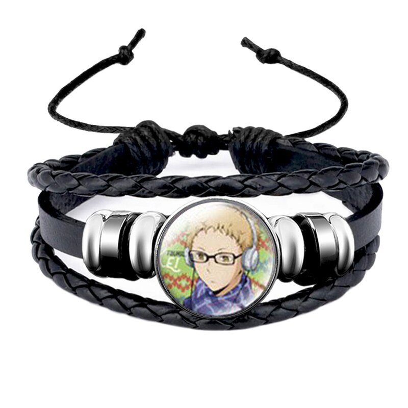 Vòng tay da lộn in hình HAIKYUU!! VUA BÓNG CHUYỀN ver MÙA ĐÔNG chibi anime phụ kiện thời trang xinh xắn