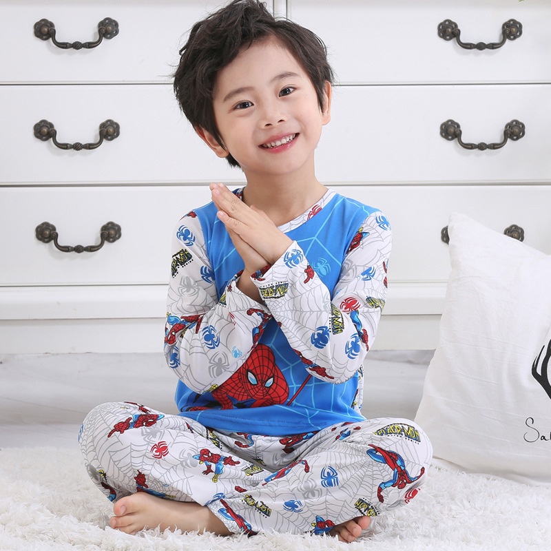 Bộ Đồ Ngủ Pijama Siêu Anh Hùng Marvel Dễ Thương Cho Bé Trai