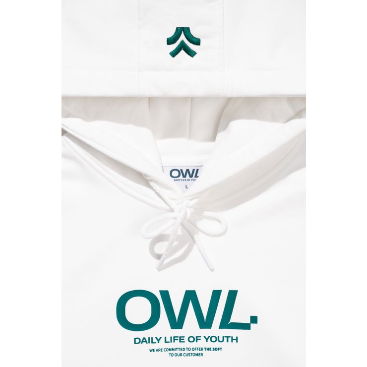 OWL BRAND® Essential Hoodie - Áo khoác chui đầu có mũ màu Trắng