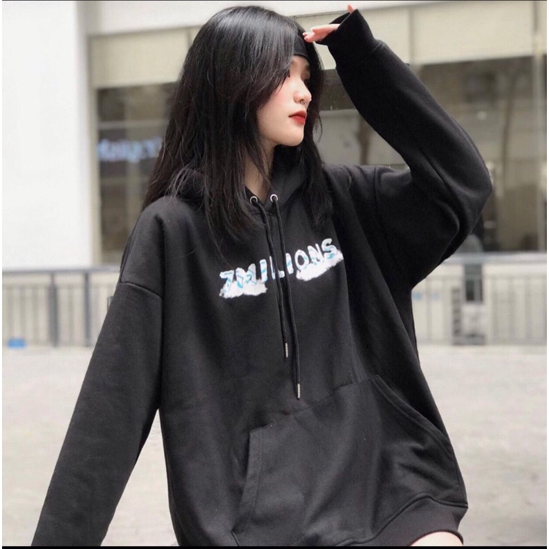 Áo Hoddie Unisex Nam Nữ Dáng Rộng In Hình Chất Nỉ Bông