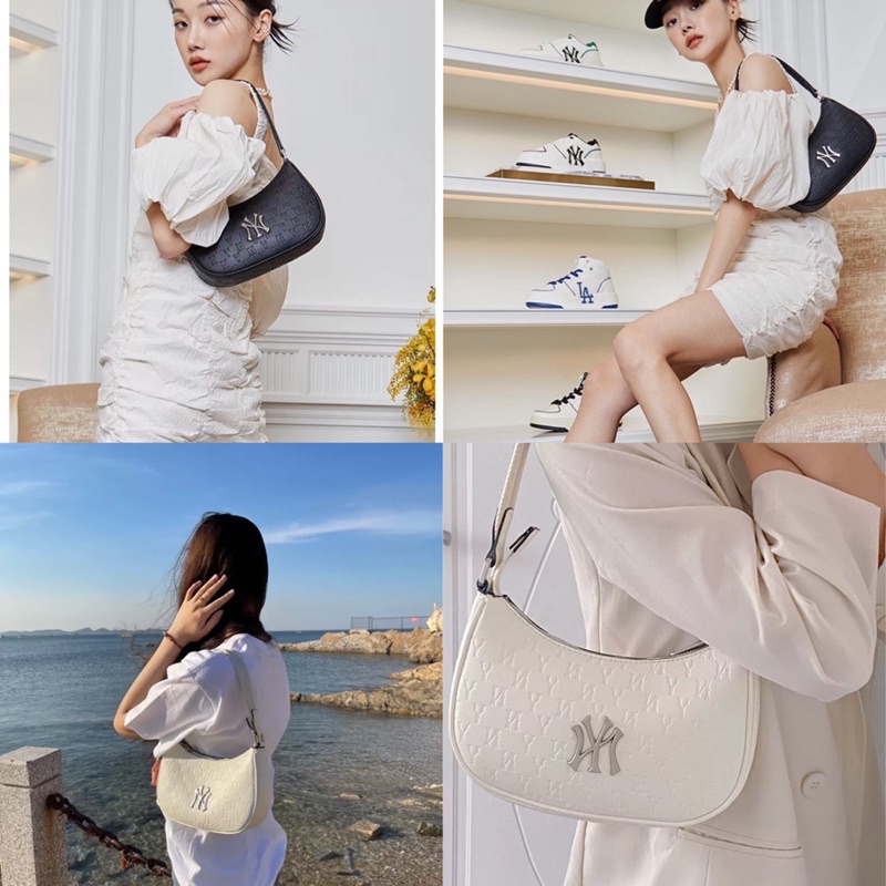 [Tặng Túi Giấy] TÚI KẸP NÁCH DA MONOGRAM N Y KIM LOẠI TQXK