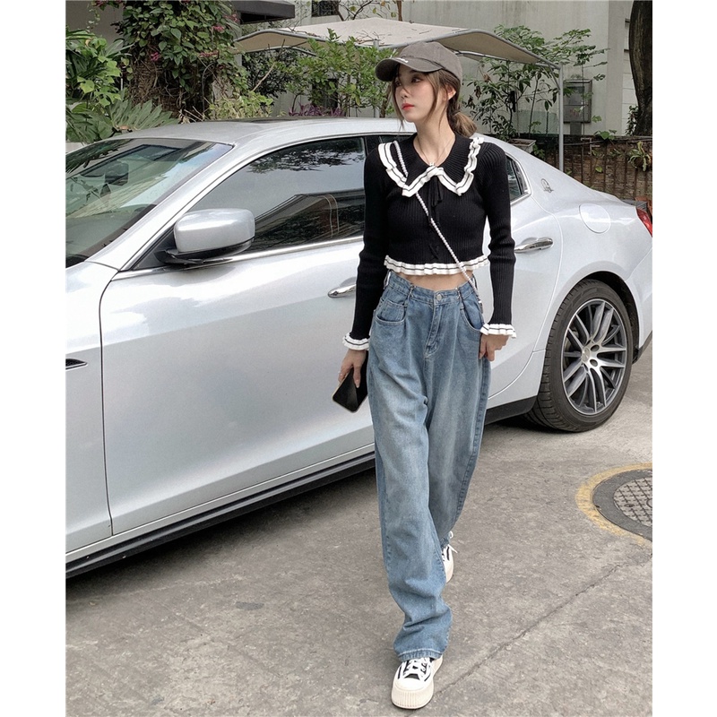 NRVP Áo Sweater Dệt Kim Dài Tay Thiết Kế Mới Thời Trang Theo Phong Cách Hàn Quốc Cho Nữ