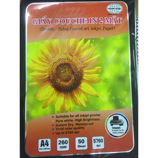 Giấy in ảnh 2 mặt 260gsm a4