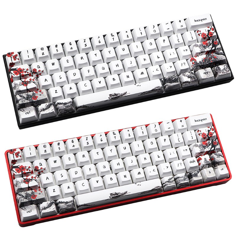 Nút Bàn Phím Cơ 71 Phím Họa Tiết Hoa Anh Đào Cho Gh60 Xd64 Dz60 Gk61 Gk64