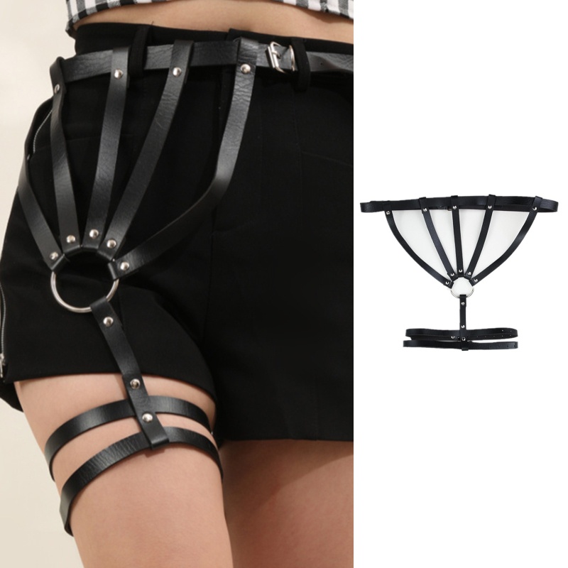 Thắt Lưng Giả Da Phối Lỗ Thời Trang Punk Cho Nữ