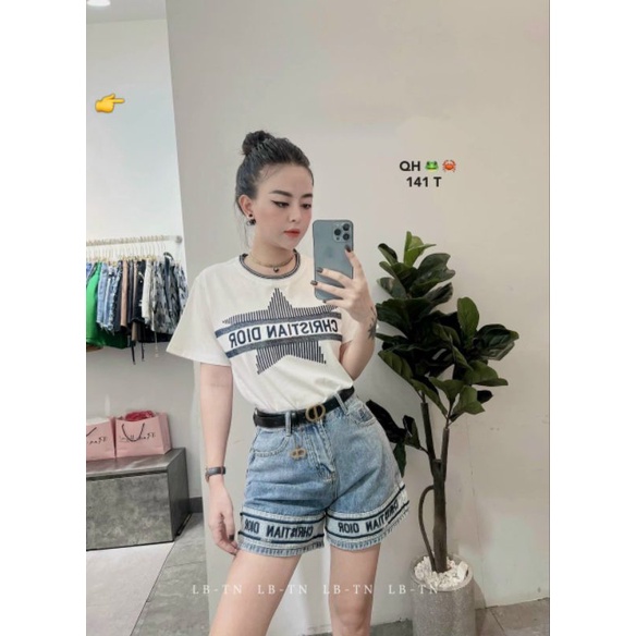 short jean viền chữ