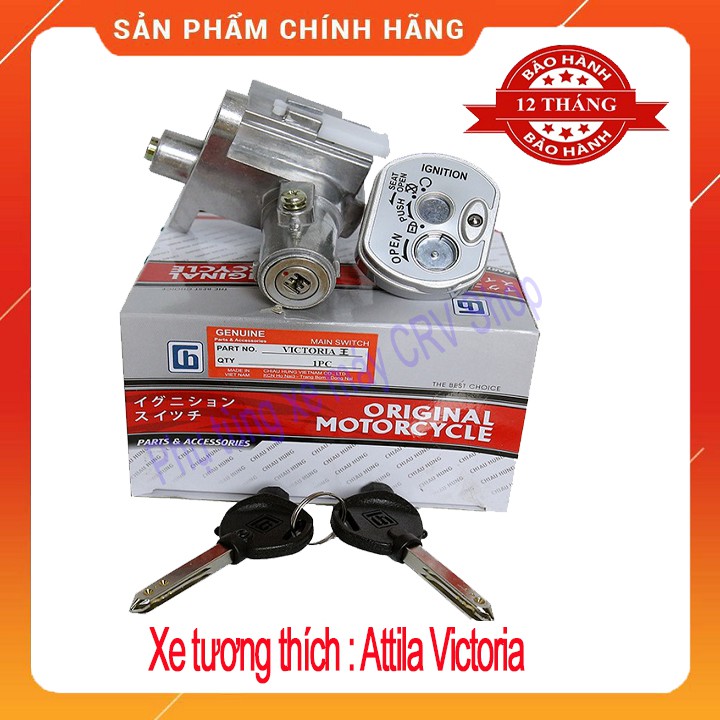 Ổ Khóa Xe Máy 6 Cạnh Attila Victoria Khóa Chất Lượng Cao Bảo Hành 12 Tháng