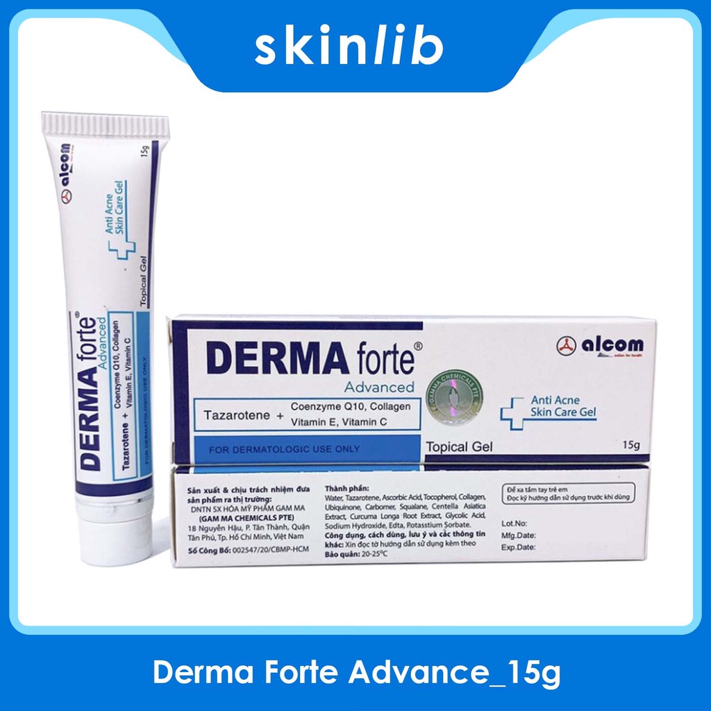 ✅[ Siêu cấp giảm mụn] Gel Giảm Mụn Trứng Cá, Ngừa Thâm, Mờ Sẹo, Dưỡng Da Derma Forte Gel 15g