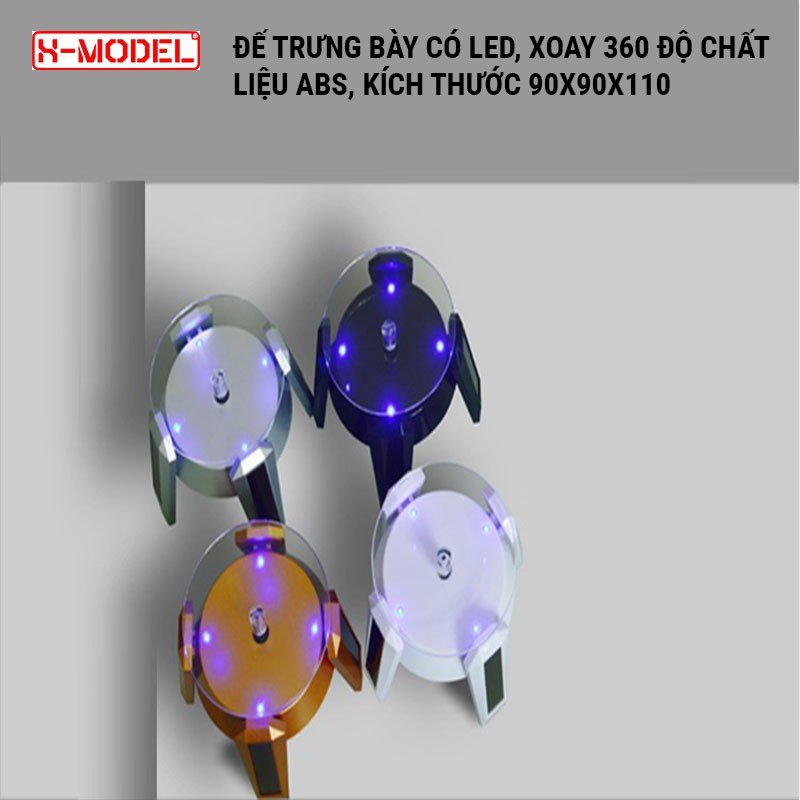 Đế trưng bày X MODEL có đèn LED, xoay 360 độ chất liệu ABS