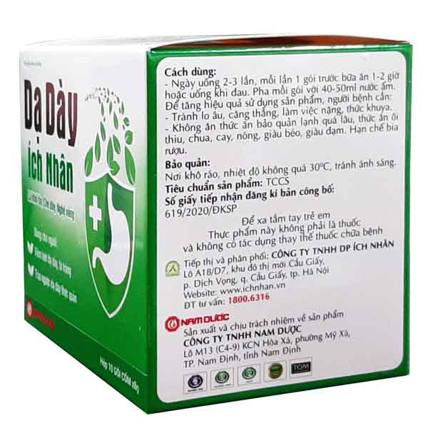 DẠ DÀY ÍCH NHÂN – Hỗ trợ giảm viêm loét dạ dày, trào ngược dạ dày thực quản (10 gói)