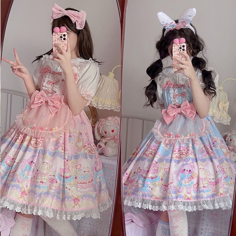 Đầm Hai Dây Phong Cách Lolita Dễ Thương Dành Cho Nữ