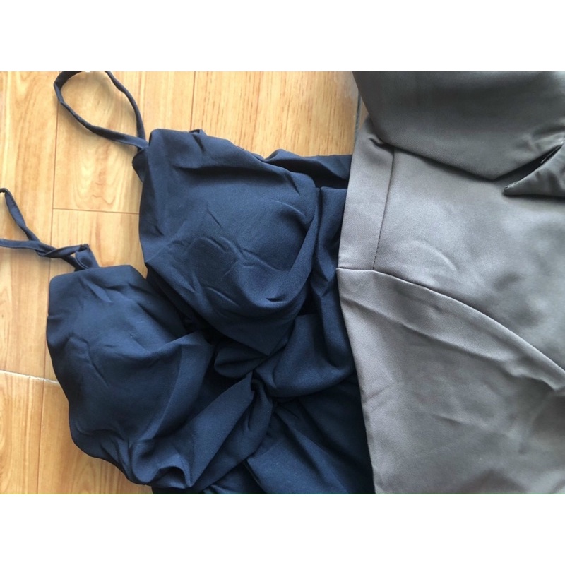 Set váy midi 2s kèm áo khoác vest croptop