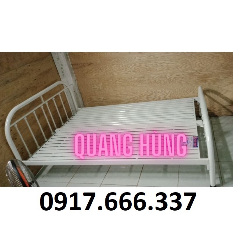 Giường sắt óng tròn bi màu trắng nhiều kích thước giá rẻ - Miễn phí lắp đặt