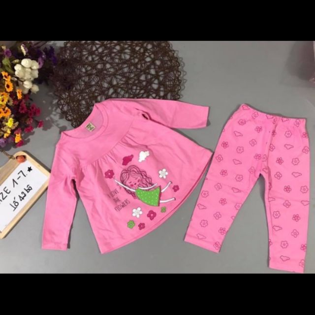 Combo 2 bộ tay dài bé gái