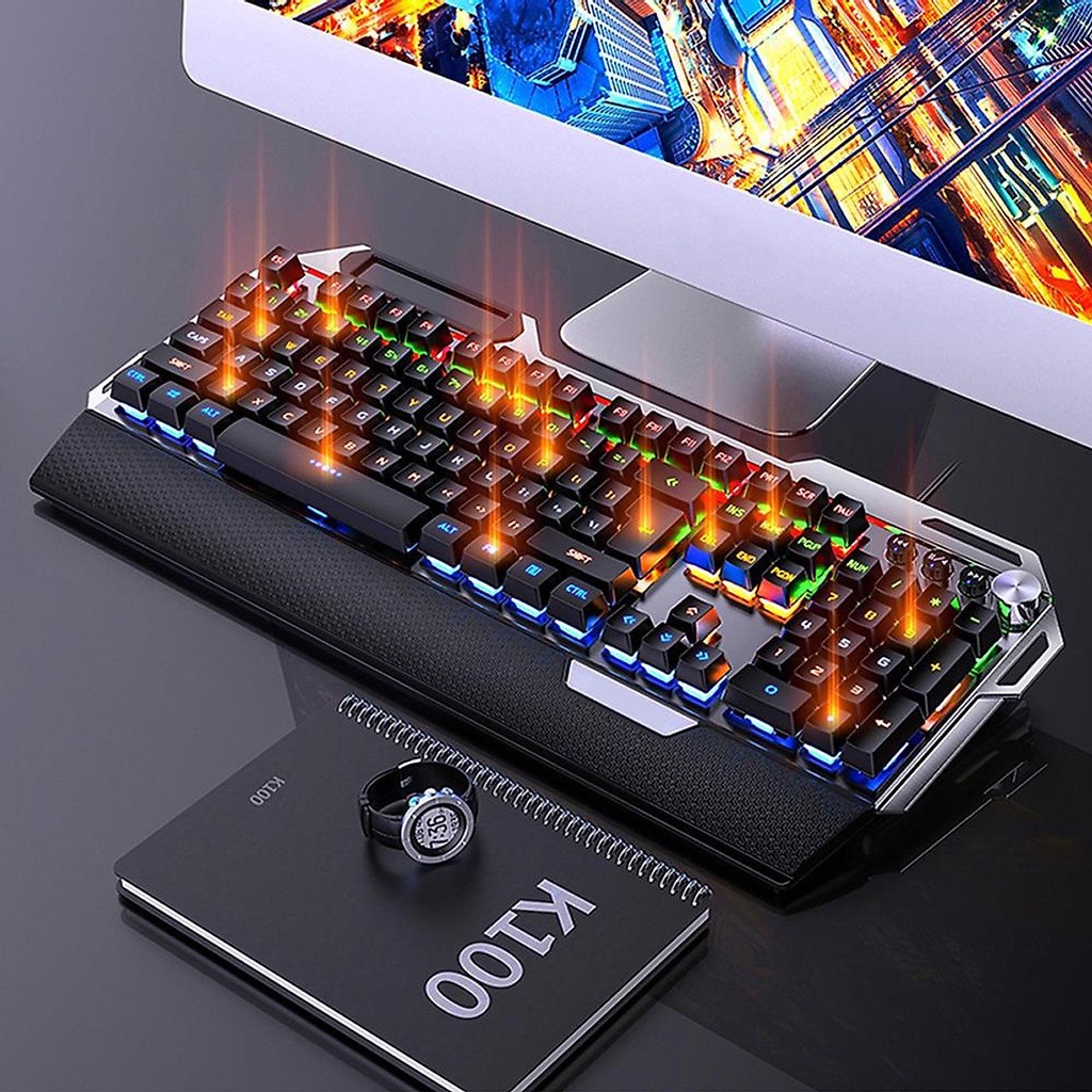 Bàn Phím Cơ Gaming K100 Full Tích Hợp LED Rainbow 16 Chế Độ- Bàn Phím Cơ Dành Cho Game Thủ