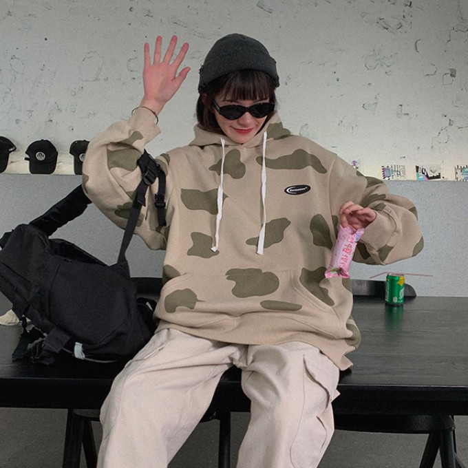 Áo Hoodies Tay Dài Họa Tiết Bò Sữa Phong Cách Hàn Quốc | BigBuy360 - bigbuy360.vn