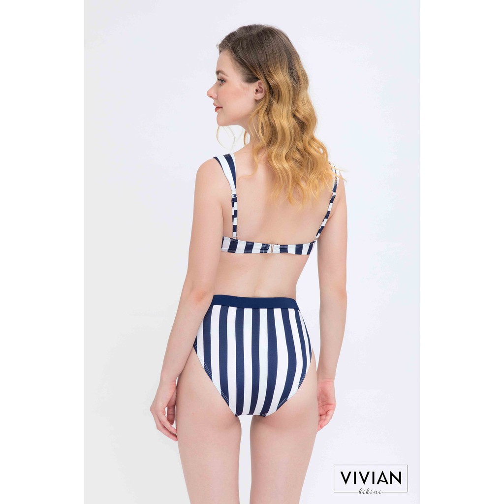 Đồ bơi Nữ VIVIAN kiểu cách điệu, quần dây nịt - màu Xanh navy - VS087_NV