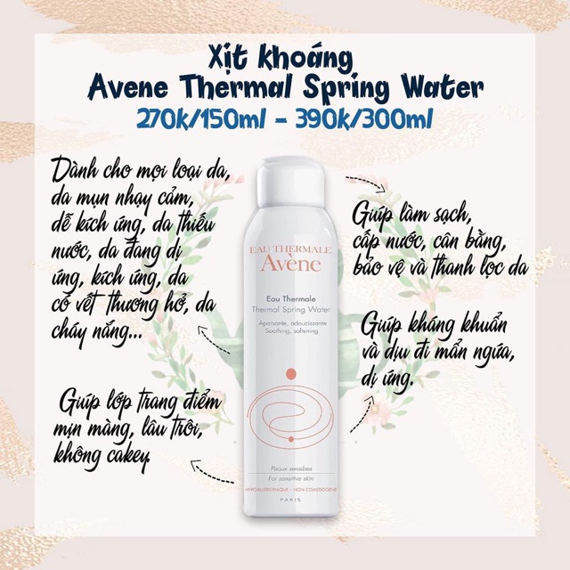 Nước xịt khoáng Avene Chính hãng Pháp