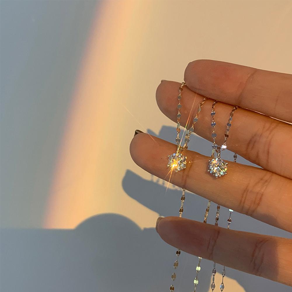 AROMA Vòng cổ Mạ Đồng Đính Đá Zircon