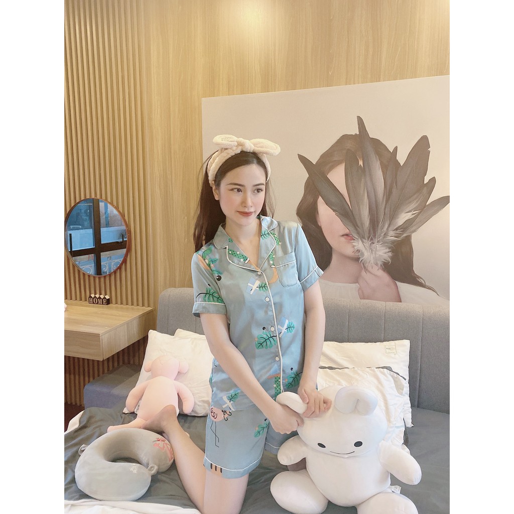 Bộ pijama cộc đùi lá