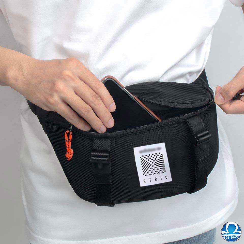 Túi bao tử nam nữ unisex Das Atric BumBag chất bố dày bền, dáng túi cứng cáp - ARIES