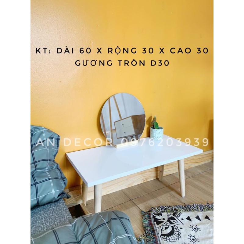 BÀN TRANG ĐIỂM BỆT GƯƠNG TRÒN - SẢN PHẨM CỦA XƯỞNG NỘI THẤT AN AN - BẢO HÀNH 1 NĂM