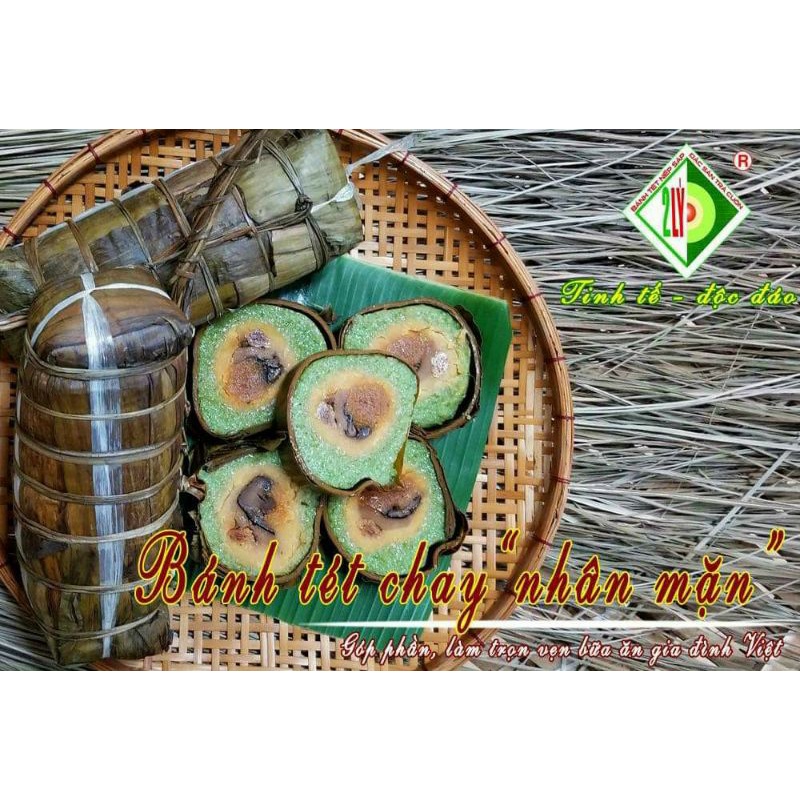 BÁNH TÉT CHAY TRÀ CUÔN NHÂN CHUỐI HOẶC ĐẬU