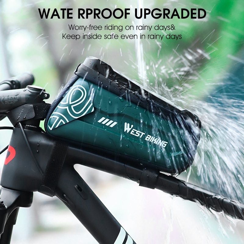 Túi đựng điện thoại cảm ứng 7.0 inch WEST BIKING 2.5L gắn khung xe đạp chống nước tiện dụng