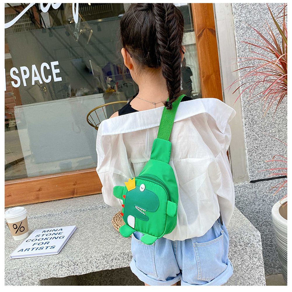 Balo đeo vai bằng nylon hình khủng long hoạt hình đáng yêu dành cho trẻ em