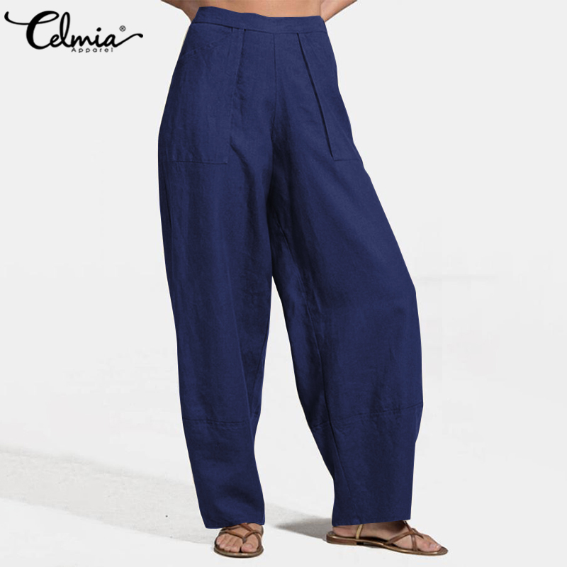 Quần Dài Lưng Cao Màu Trơn Có Túi Thời Trang Cho Nữ | BigBuy360 - bigbuy360.vn