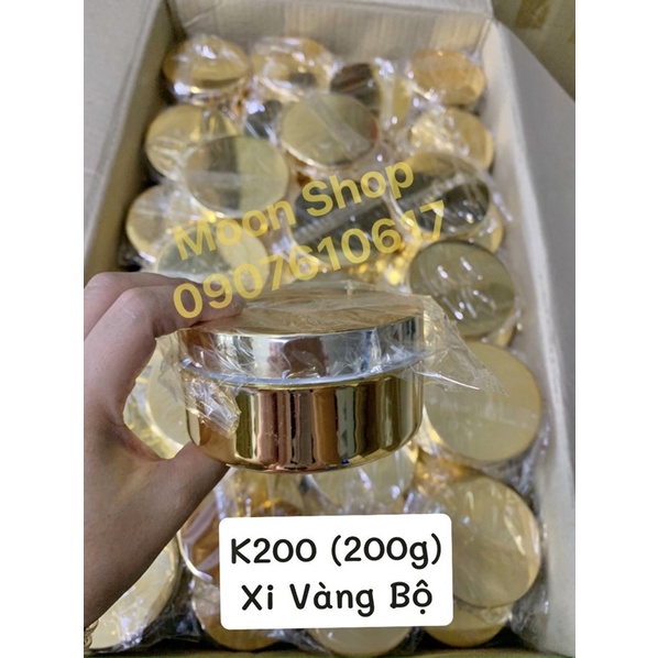 Hủ k200 xi vàng bộ cao cấp đựng 200g