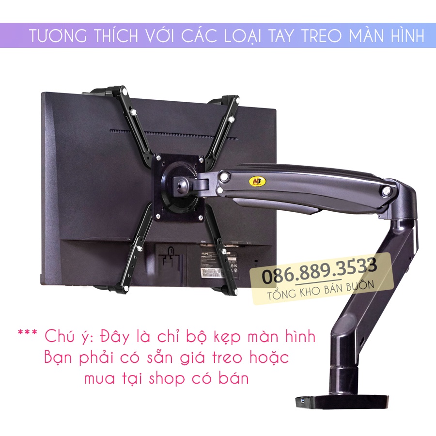 FP1 - Bộ Kẹp Màn Hình #Kẹp màn hình North Bayou #Kit Vesa Dùng cho màn hình không có lỗ bắt ốc